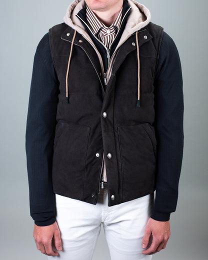 eleventy black and sand suede vest