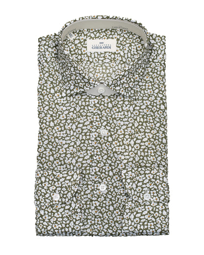 khakis brand brown print shirt