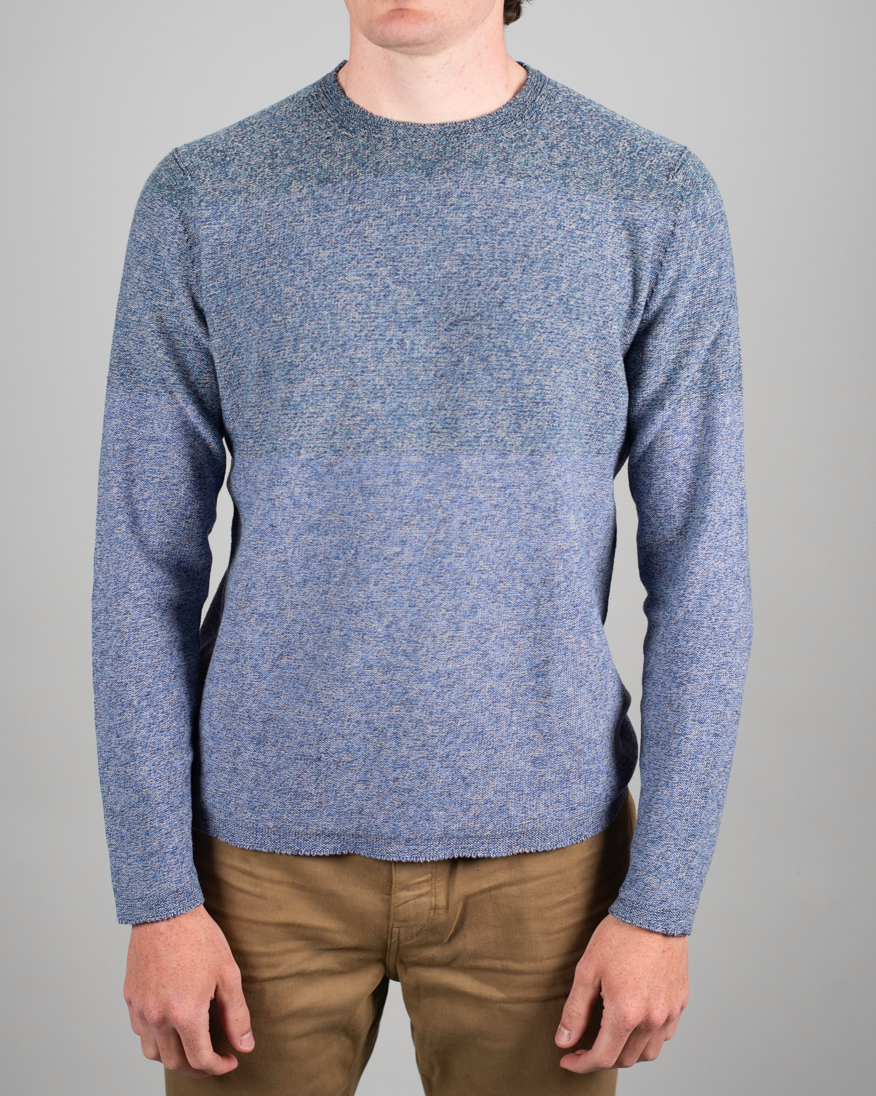 inis meain linen cotton crewneck sweater – khakis of carmel