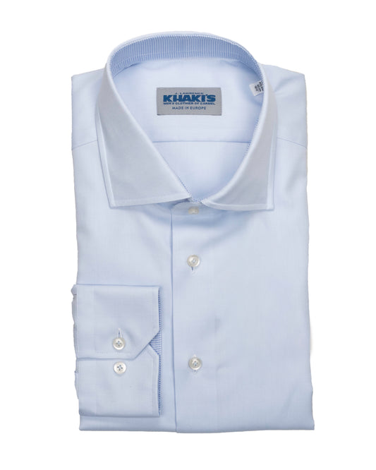 khakis brand lt blue solid dress shirt