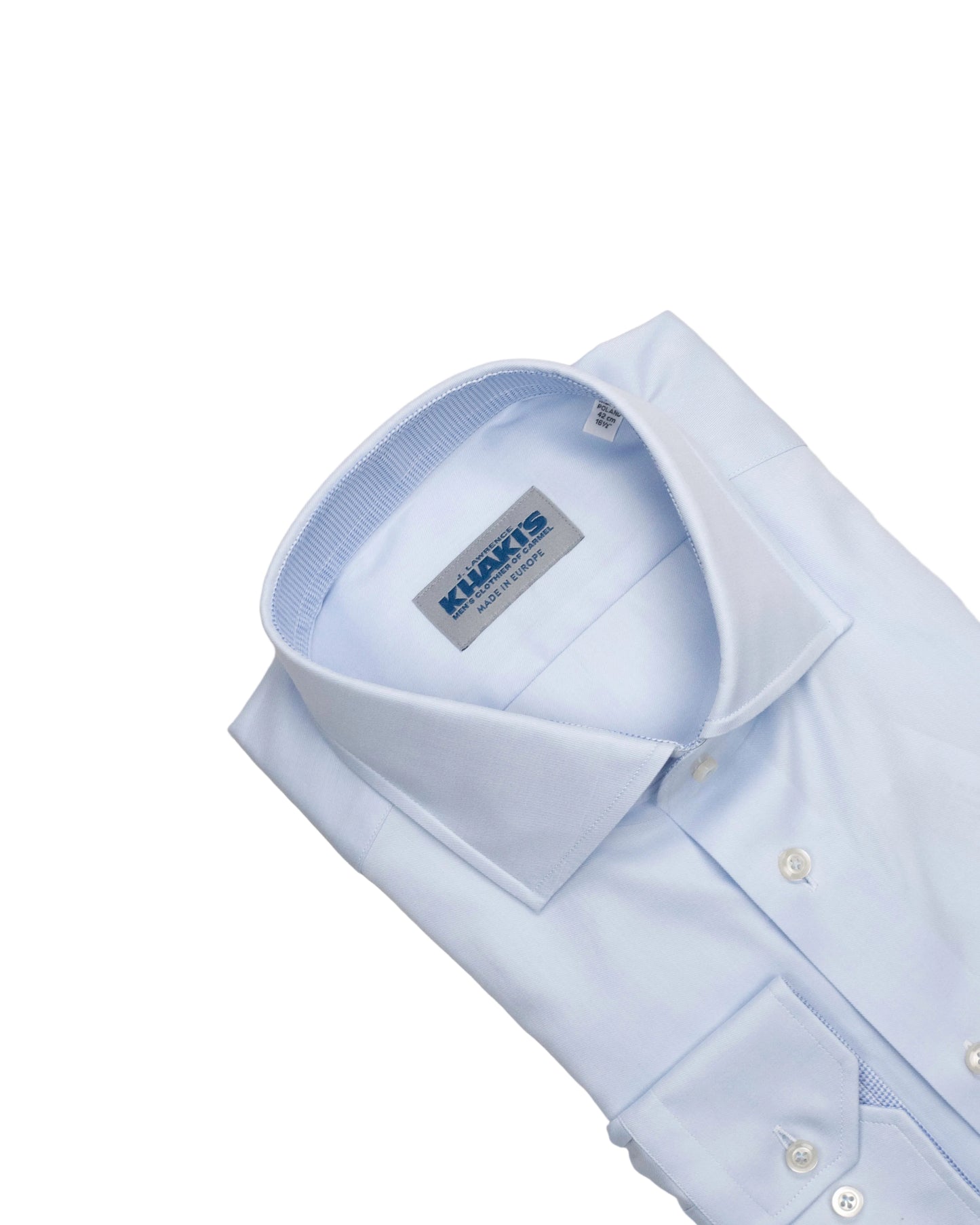 khakis brand lt blue solid dress shirt