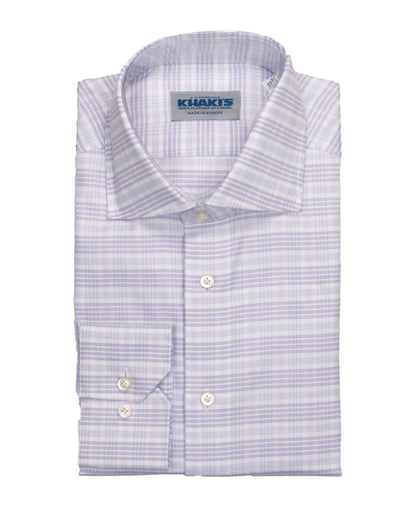 khakis brand purple check shirt