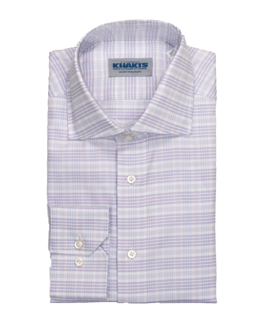 khakis brand purple check shirt