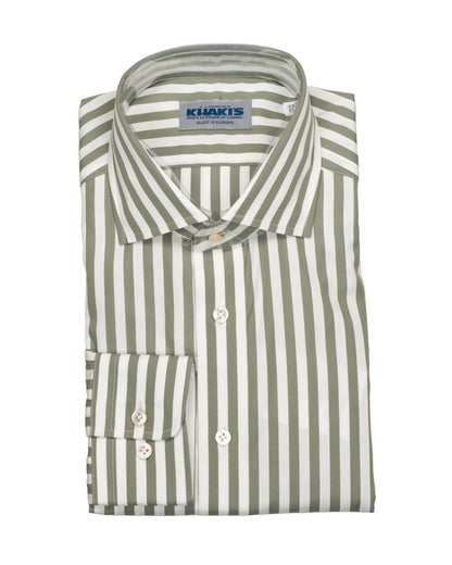 khakis brand green stripe dress shirt