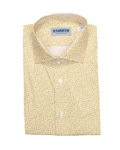 khakis brand yellow printed ss shirt