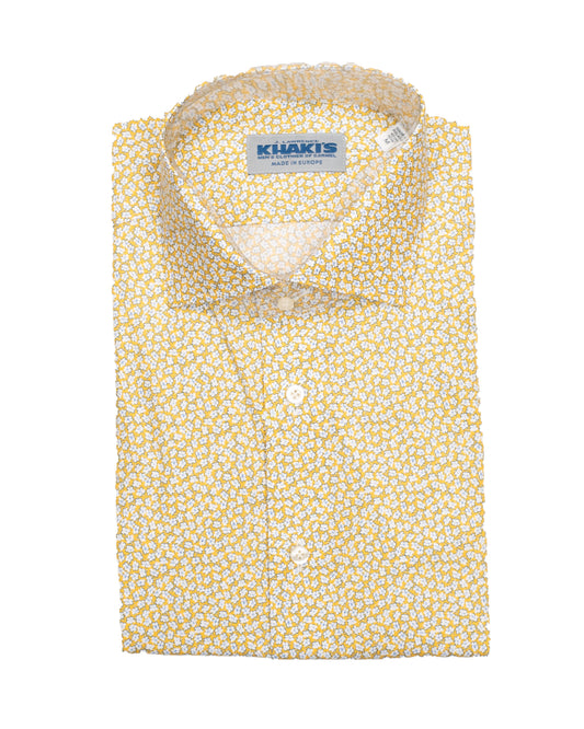 khakis brand yellow printed ss shirt