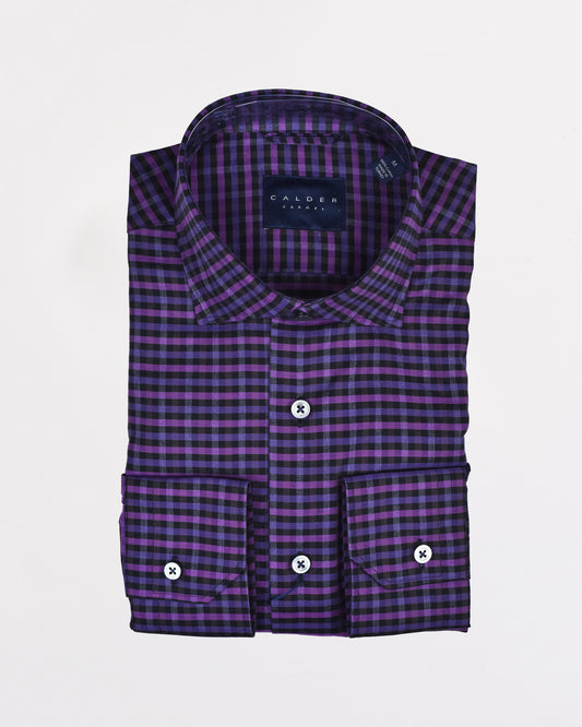 Khaki’s of Carmel - Dark Purple Technical Patterned Shirt