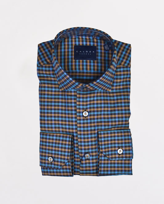 Khaki’s of Carmel - Teal Technical Patterned Shirt