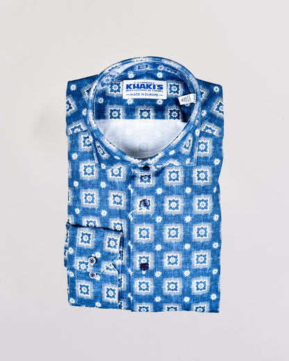 Khaki’s of Carmel - Blue Technical Patterned Shirt