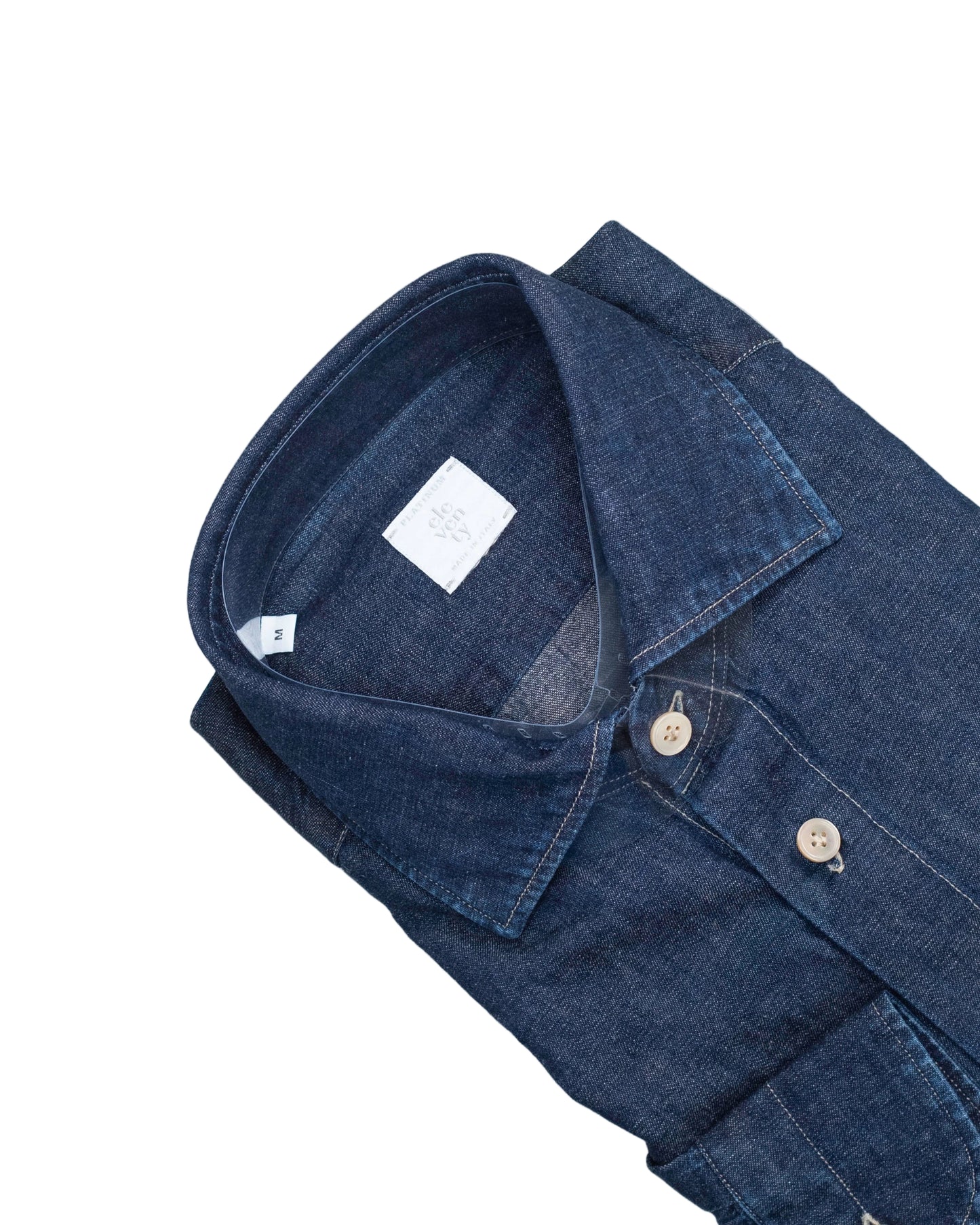 eleventy dk denim woven shirt