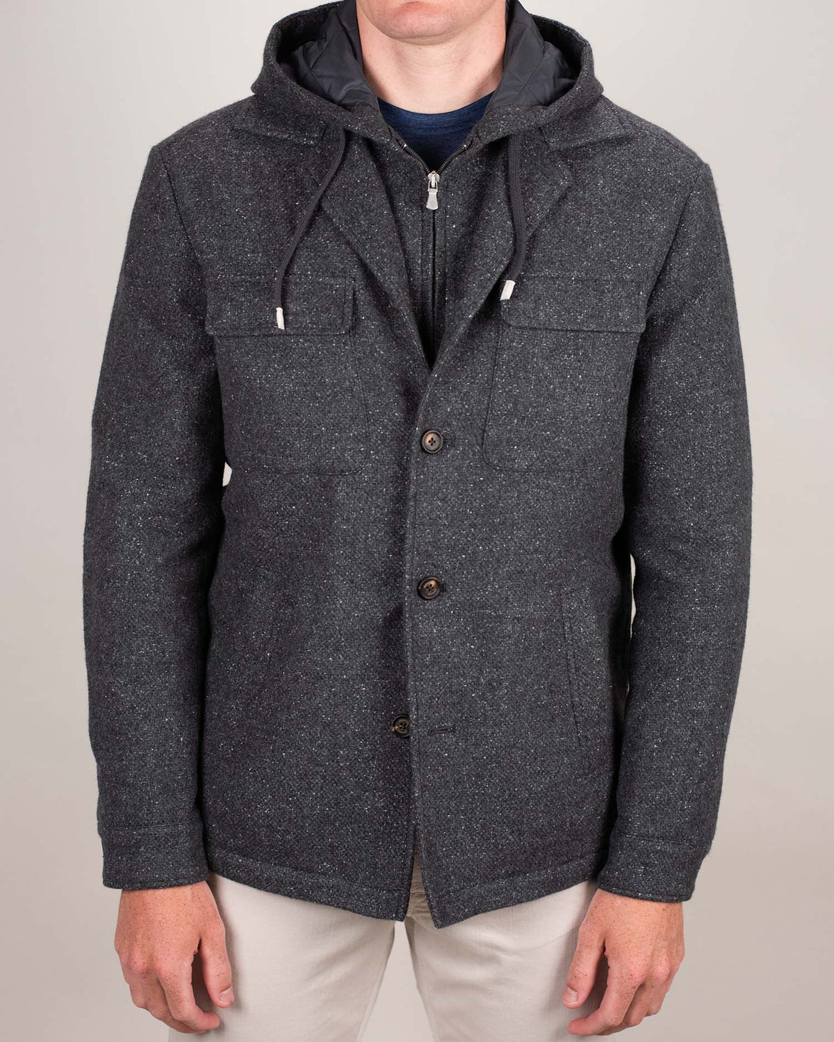 eleventy grey donegal jacket
