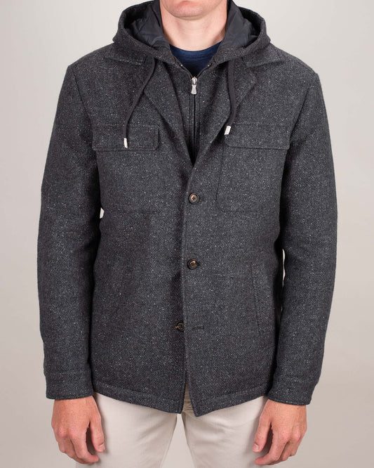 eleventy grey donegal jacket