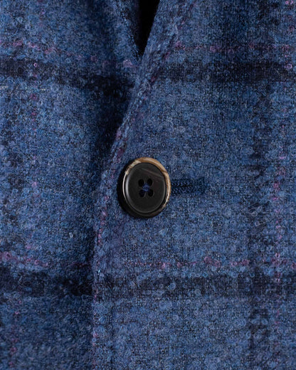 ravazzolo blue plaid hyrbid soft coat