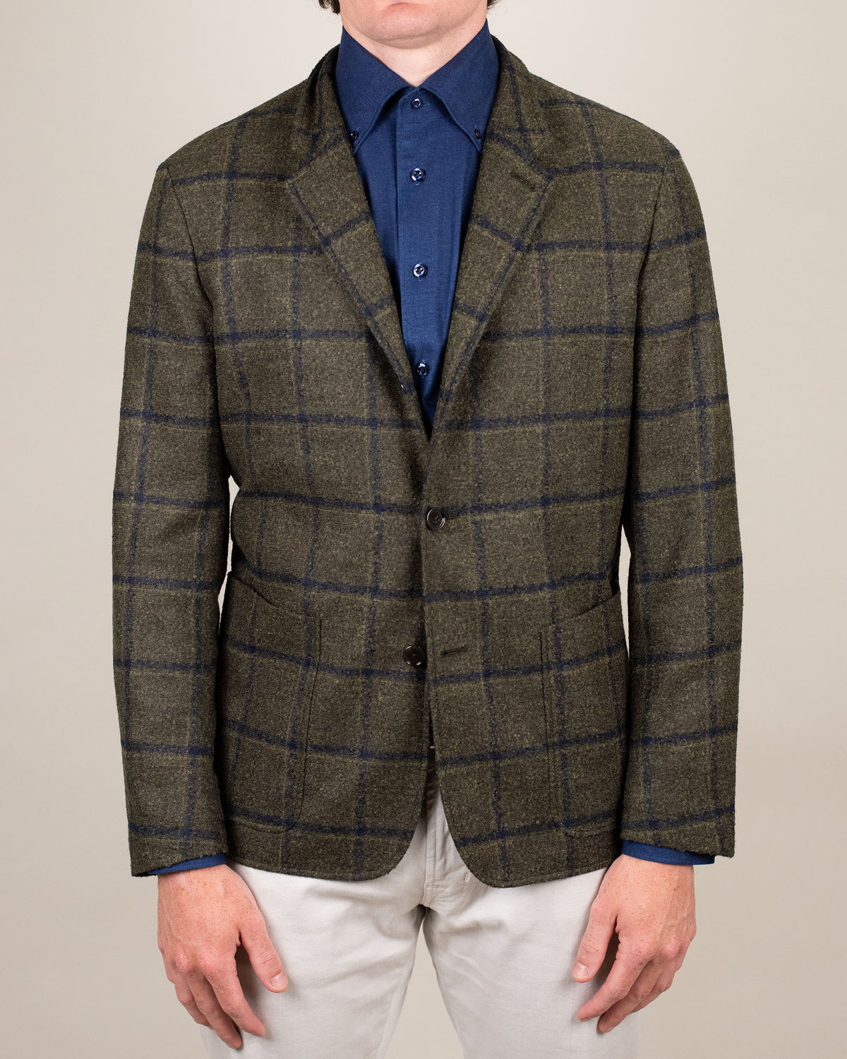 ravazzolo green plaid hyrbid soft coat