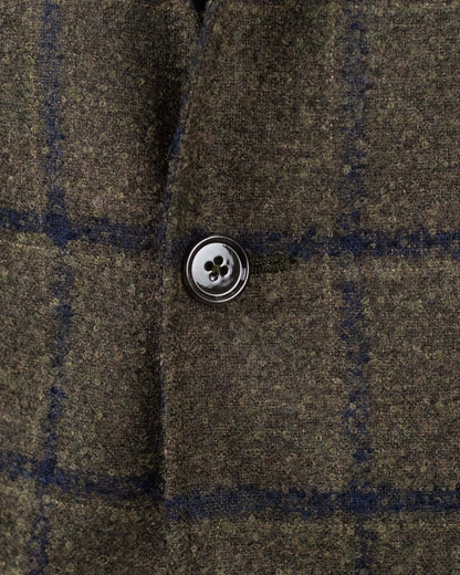 ravazzolo green plaid hyrbid soft coat