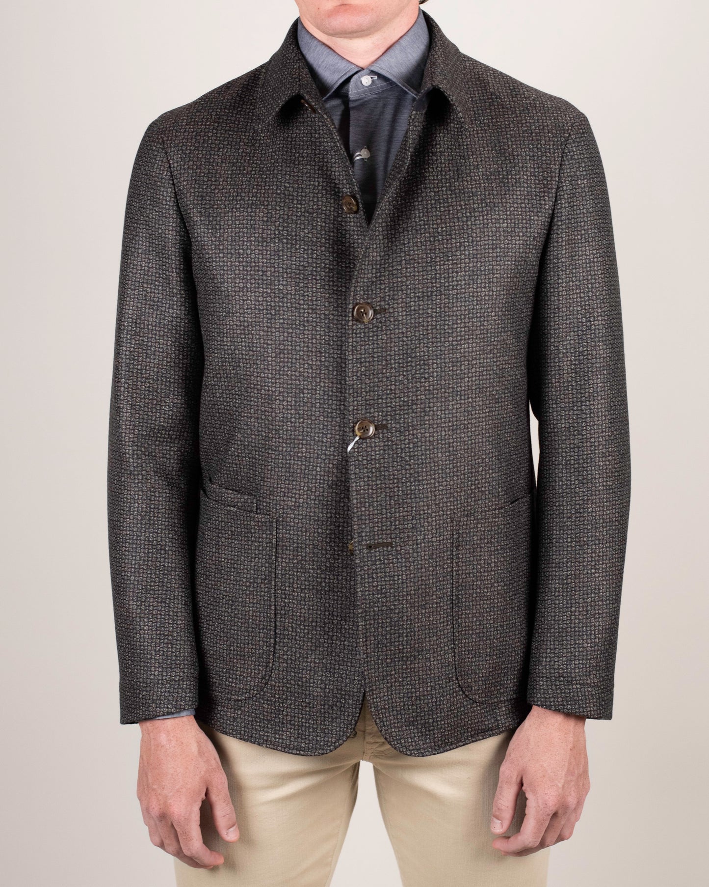 ravazzolo brown and green shirt jacket