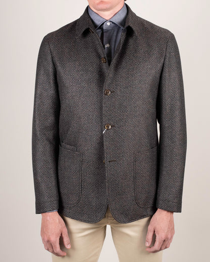 ravazzolo brown and green shirt jacket