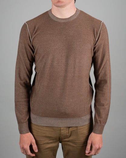 khakis brand raw seam crewneck sweater