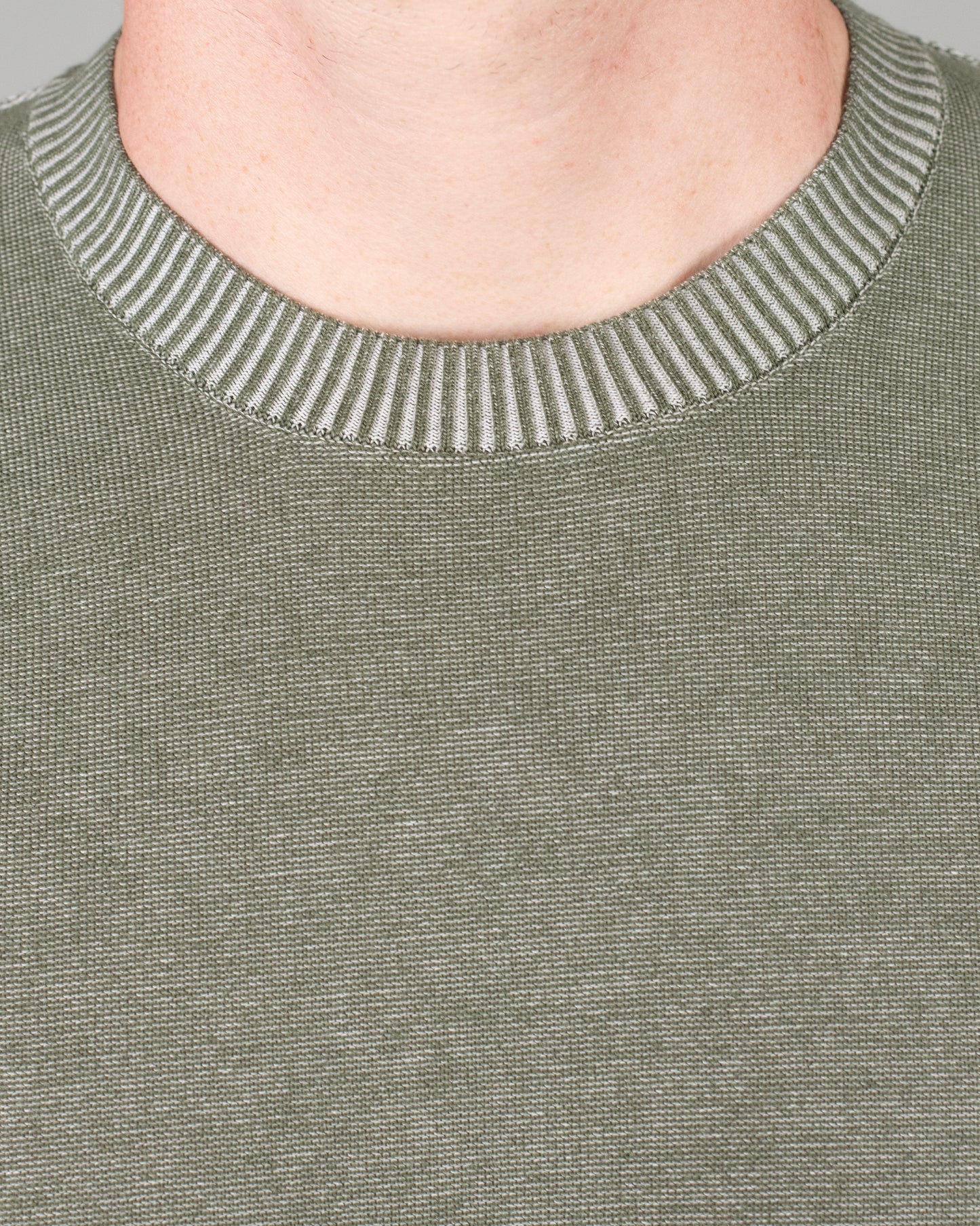 khakis brand raw seam crewneck sweater