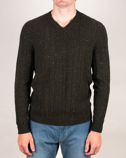 inis meain wool cash v neck sweater