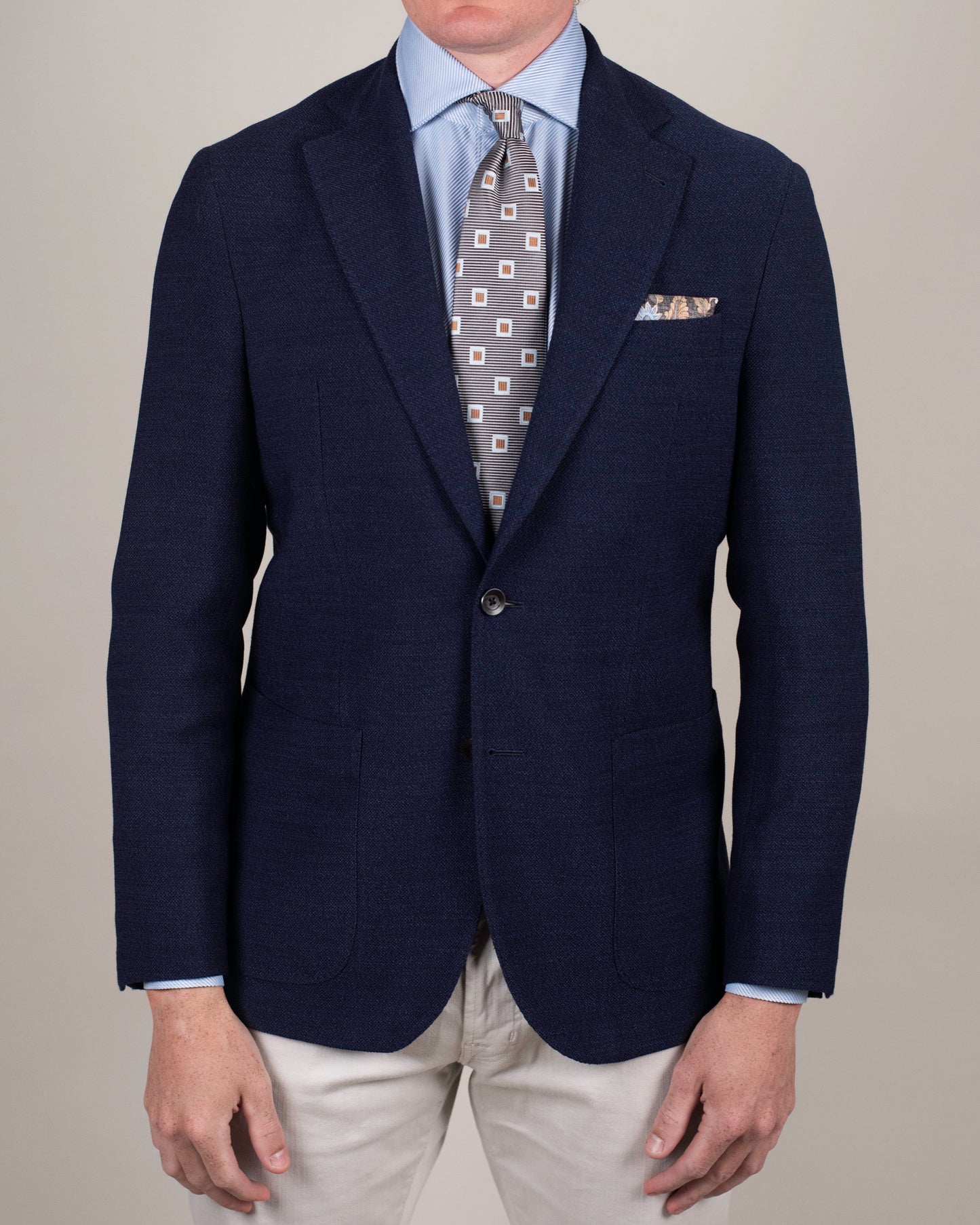 khakis brand navy hopsack soft coat