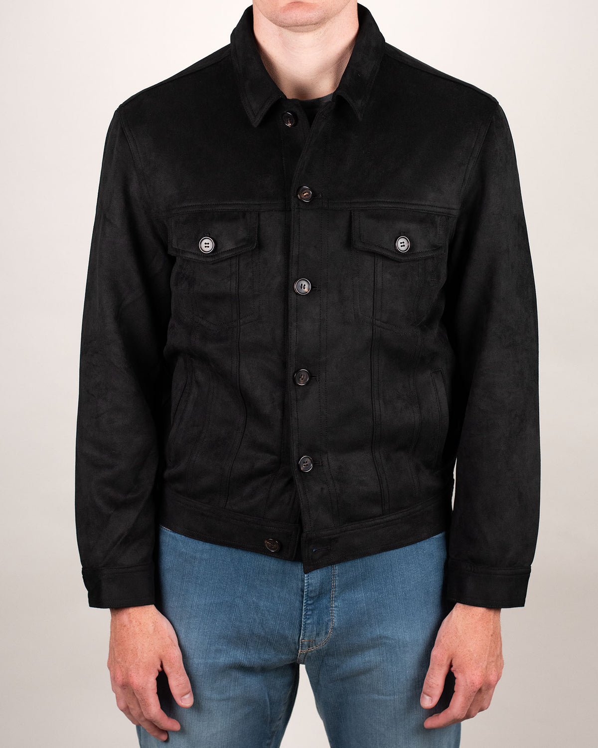 khakis brand micro suede trucker jacket