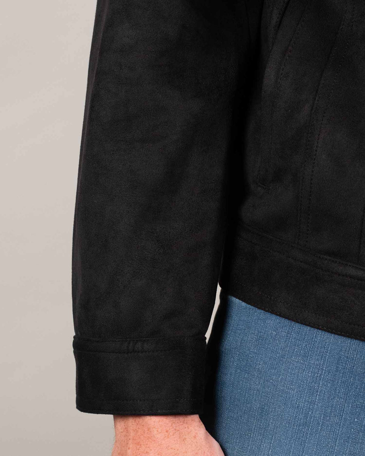 khakis brand micro suede trucker jacket