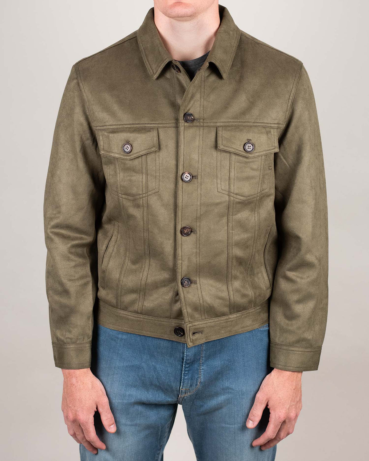 khakis brand micro suede trucker jacket