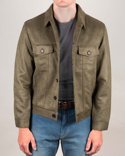 khakis brand micro suede trucker jacket