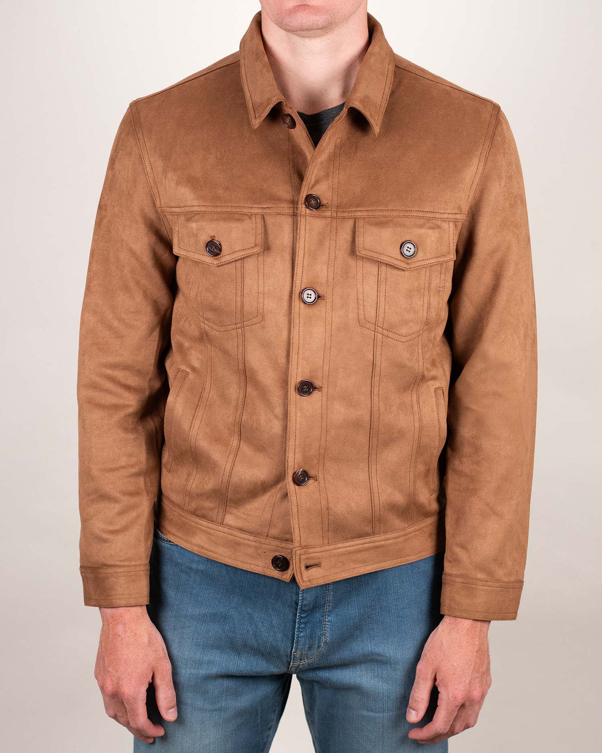 khakis brand micro suede trucker jacket