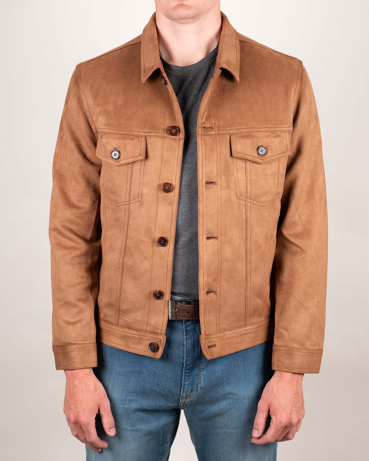 khakis brand micro suede trucker jacket