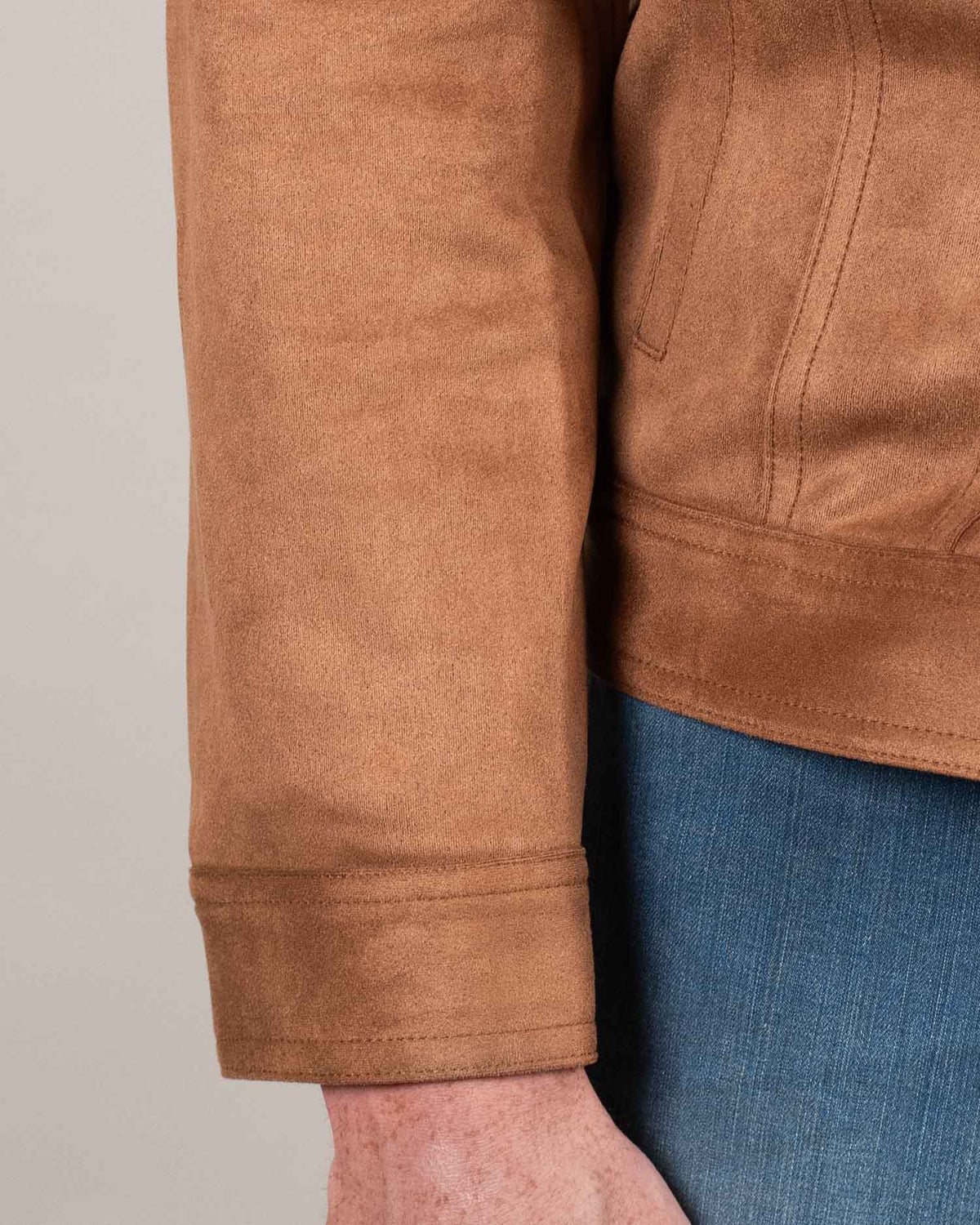 khakis brand micro suede trucker jacket