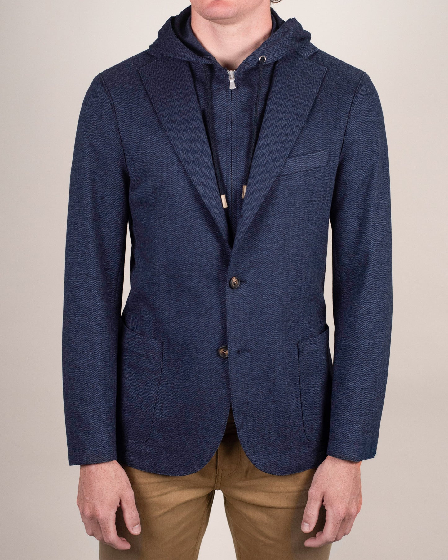 eleventy navy hoodie soft coat