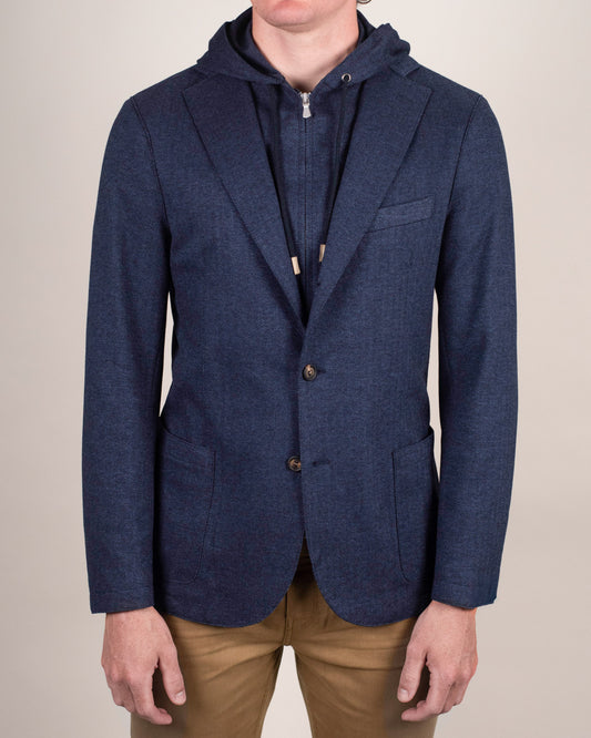 eleventy navy hoodie soft coat