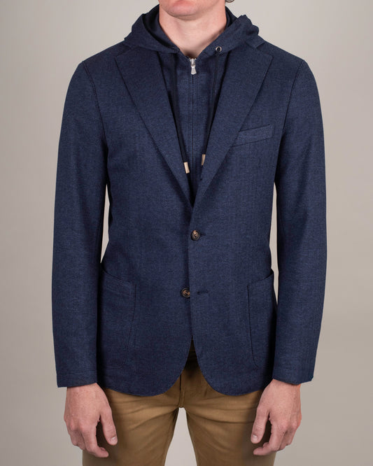 eleventy navy hoodie soft coat