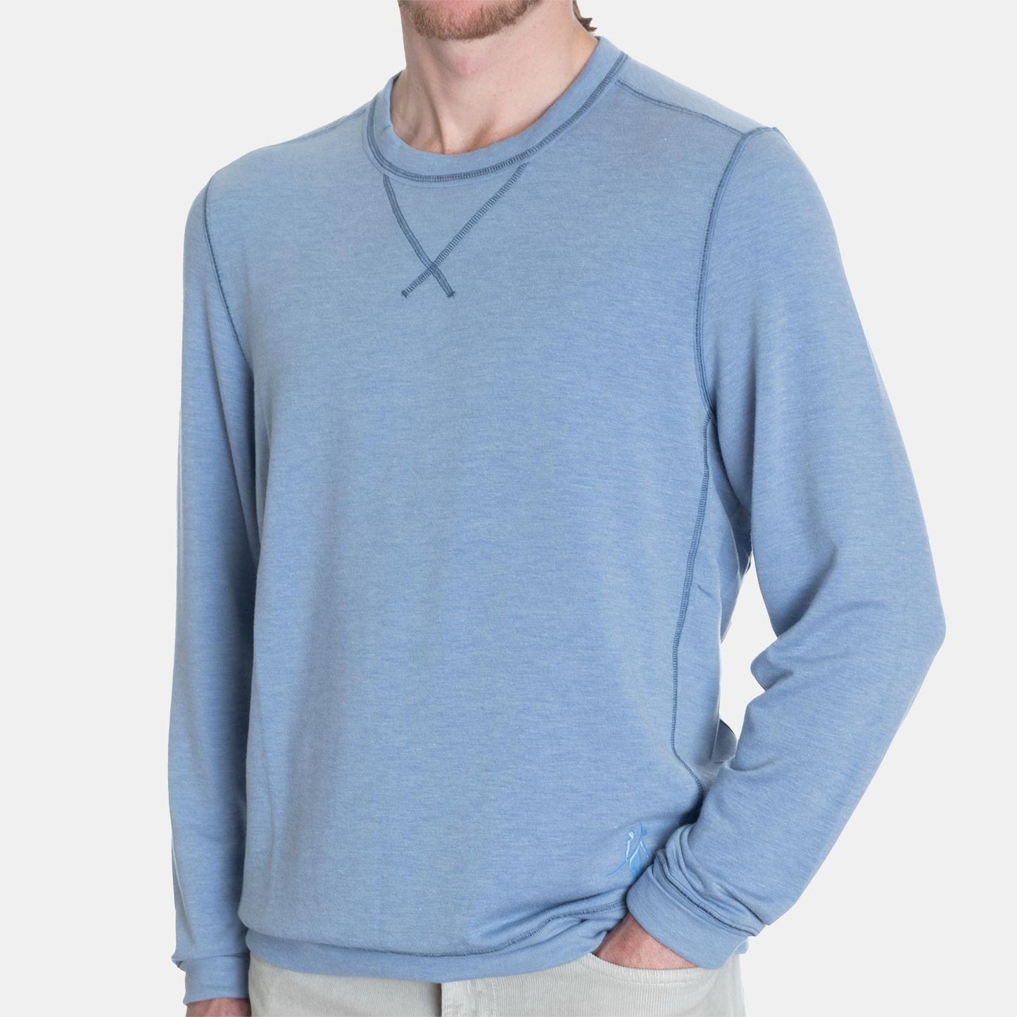 Toes on the Nose Super Soft L/S Crew in Pacific Blue