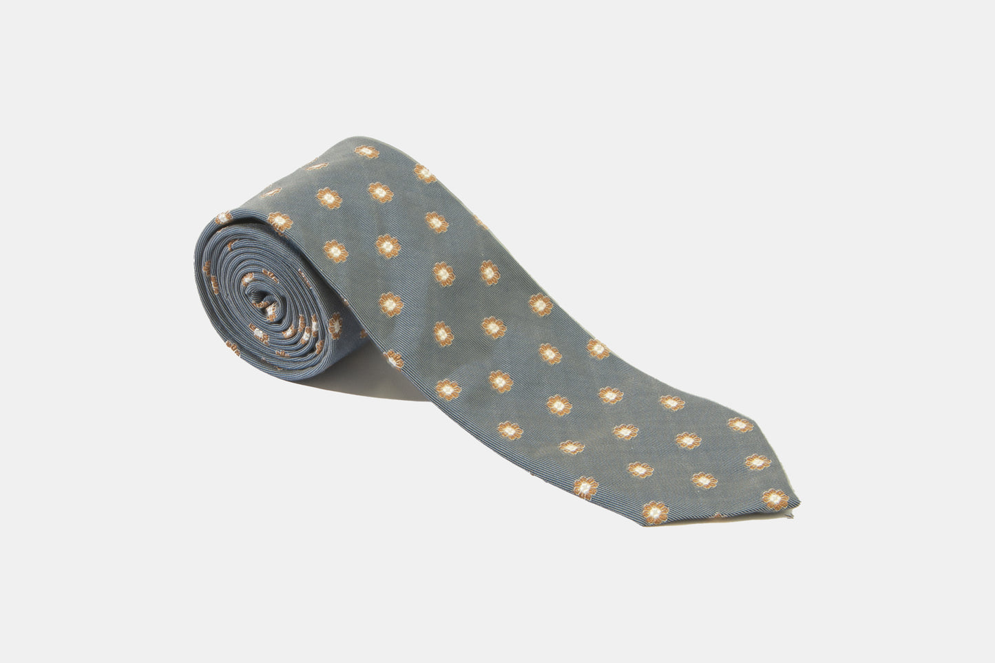 khakis of Carmel - grey silk tie with floral pattern