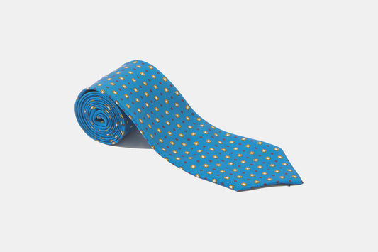 khakis of Carmel - blue silk tie with floral pattern
