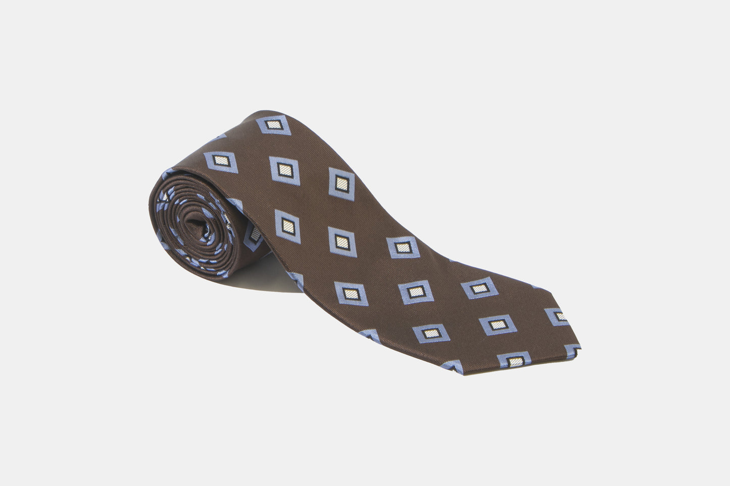 khakis of Carmel - brown silk tie with geometric pattern