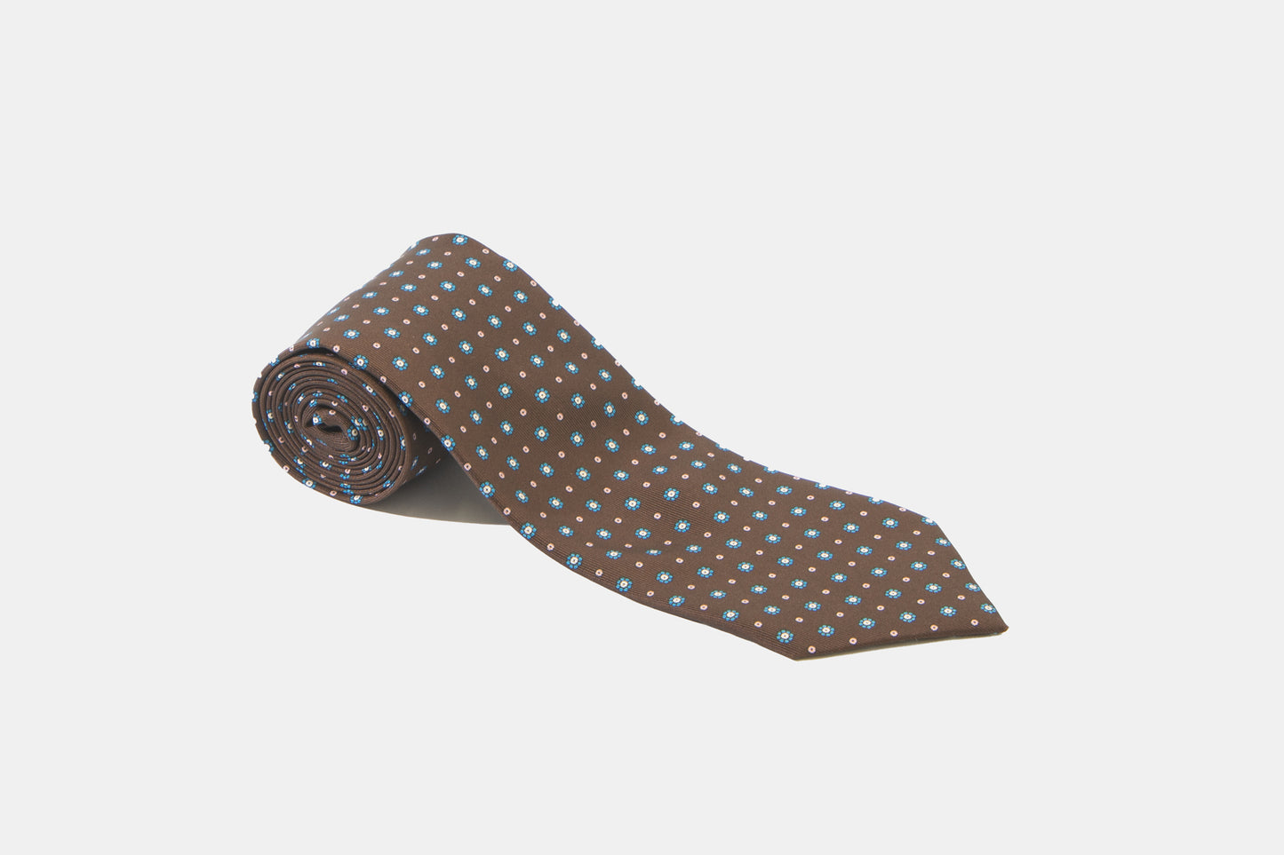 khakis of Carmel - brown silk tie with floral pattern